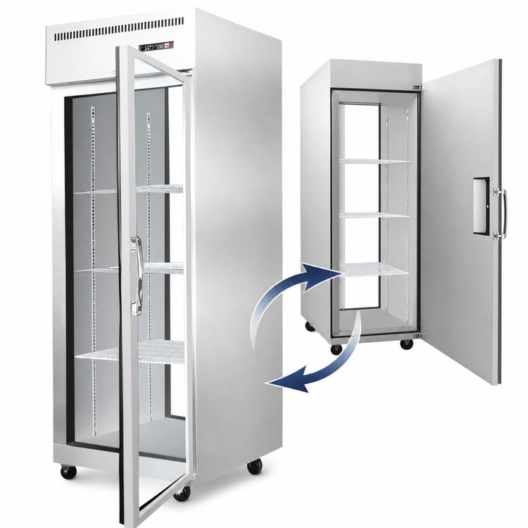 Product image #3 for Everest Refrigeration One-Section Pass-Thru Refrigerator with Glass Front and Solid Rear Doors, 23 Cu. Ft., 29-1/4" Wide