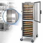 Thumbnail image #3 for Dinex DXPER18R Non-Insulated Aluminum Pan Rack Display Cabinet, 18-Sheet, Clear Lexan Doors