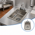 Thumbnail image #3 for Klinger's Trading Single-Compartment Drop-In Hand Sink with Faucet and Basket Drain, 10 x 14 x 5 Inch Bowl