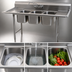 Thumbnail image #3 for 3-Compartment Convenience Store Sink with 12-In. Left and Right Drainboards, 60W x 21D, 304 Stainless Steel