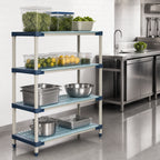 Thumbnail image #3 for Metro MetroMax 4 MF-212474G-S-4 All-Polymer Starter Shelving Unit, 4 Open-Grid Shelves, 24"W x 21"D x 74"H, 800 lb. Per Shelf