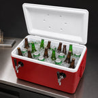 Thumbnail image #3 for Micro Matic USA HDCP-D2-48R 48-Quart Cold Plate Beer Cooler with 2 Faucets, CO2 Dispensing, Red Plastic Ice Chest