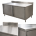 Thumbnail image #3 for BK Resources Stainless Steel Enclosed Work Table with Cabinet Base and Hinged Doors, 72 x 36 x 39.75 Inches, 5-Inch Back Riser