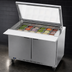 Thumbnail image #4 for Beverage-Air Two-Section Mega Top Sandwich Prep Table with See-Thru Lids, 48-Inch, 2-Door, 18-Pan, Self-Contained Refrigerated Counter