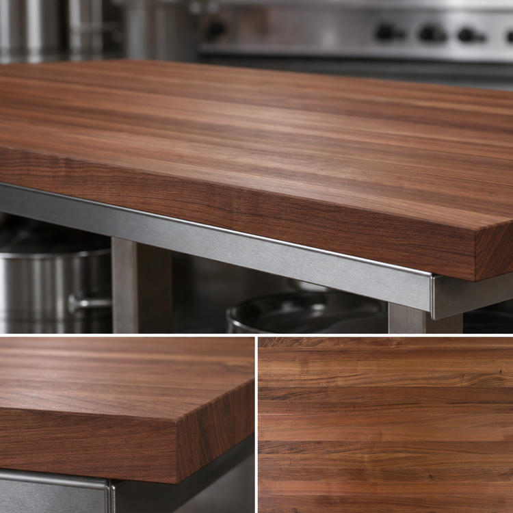 Product image #3 for John Boos Boos Block American Black Walnut Kitchen Countertop, 60 Inches x 30 Inches x 2.25 Inches, Full-Length Edge Grain, No Backsplash