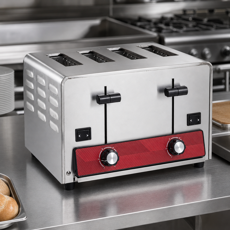 Product image #3 for Adcraft Heavy Duty 4-Slice Commercial Pop-Up Toaster with Bread & Bagel Switches