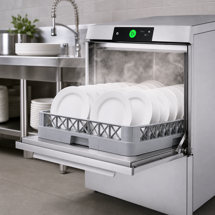 Product image #3 for Hobart LXn High-Temperature Sanitizing Undercounter Dishwasher, 17-Inch Door Opening, 32 Racks/Hour