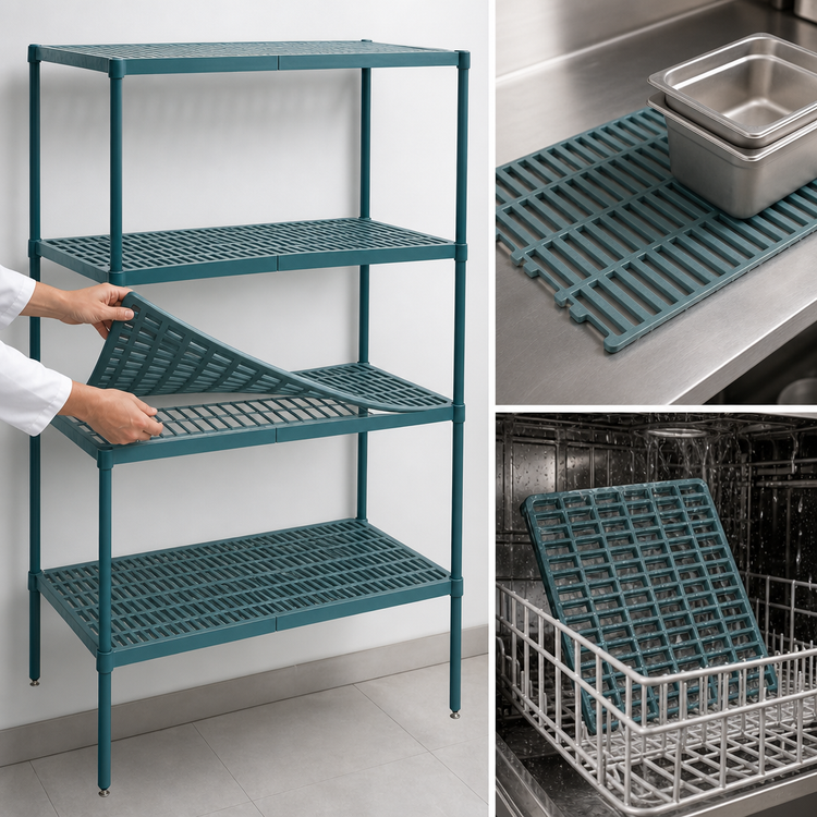 Product image #3 for Metro Super Erecta Pro 4-Shelf Add-On Polymer Shelving Unit, 21"W x 30"D x 63"H