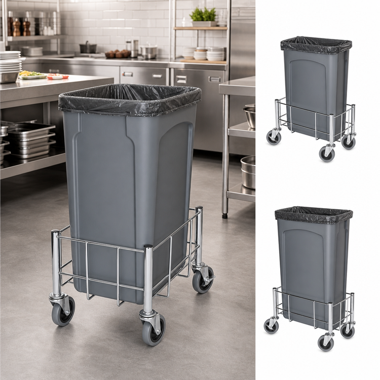 Product image #4 for Winco Wire Trash Can Dolly for 16- and 23-Gallon Slim Trash Cans