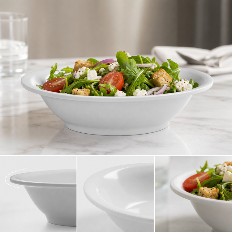 Product image #4 for American Metalcraft Jane 16 oz White Narrow Rim Round Melamine Bowl