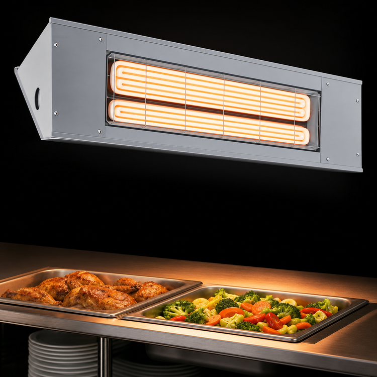 Product image #3 for Hatco Ultra-Glo 42-Inch Double Ceramic Infrared Strip Heat Lamp Food Warmer