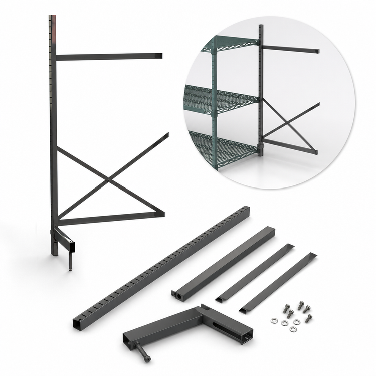 Product image #3 for Metro SmartLever 76-3/8-Inch High Cantilevered Shelving Add-On Kit for 54-Inch x 18-Inch Shelves