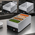 Thumbnail image #3 for Hatco HW-43 Countertop Wet/Dry Food Warmer, 4 x 1/3-Size Pan, Thermostatic, Stainless Steel
