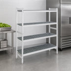 Thumbnail image #3 for Fermod Fermostock 4R31C66 4-Tier Stationary Polymer Shelving Starter Unit, 31 W x 22 D x 66 H, Gray
