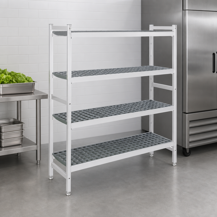 Product image #3 for Fermostock 4-Tier Stationary Polymer Shelving Starter Unit, 31 W x 22 D x 66 H