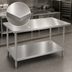 Thumbnail image #3 for Advance Tabco 48-Inch x 36-Inch Flat Top Stainless Steel Work Table with Adjustable Undershelf, 14-Gauge 304 Top