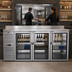 Thumbnail image #3 for Krowne Royal Series 72-Inch Pass-Thru Refrigerated Back Bar Cabinet with 6 Hinged Doors, Left-Mounted Self-Contained Refrigeration