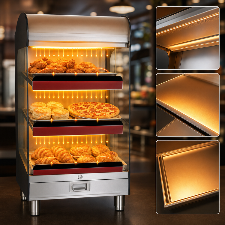 Product image #3 for Alto-Shaam Halo Heat HSM-24/3S/T Countertop Heated Shelf Merchandiser, 24 Inch, 3 Shelves