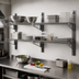 Thumbnail image #3 for Advance Tabco Special Value Series 2-Tier Adjustable End-Mount Wall-Mount Wire Shelving Post & Brackets for 18-Inch Deep Shelves