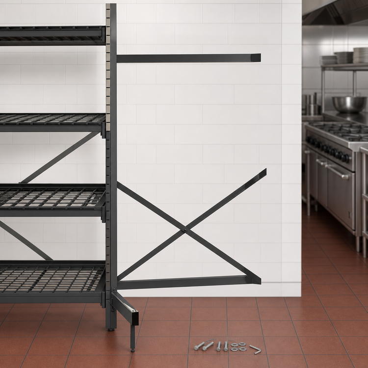 Product image #3 for Metro SmartLever 60 Inch W x 30 Inch D Add-On Cantilever Shelving Kit, 76-3/8 Inch High