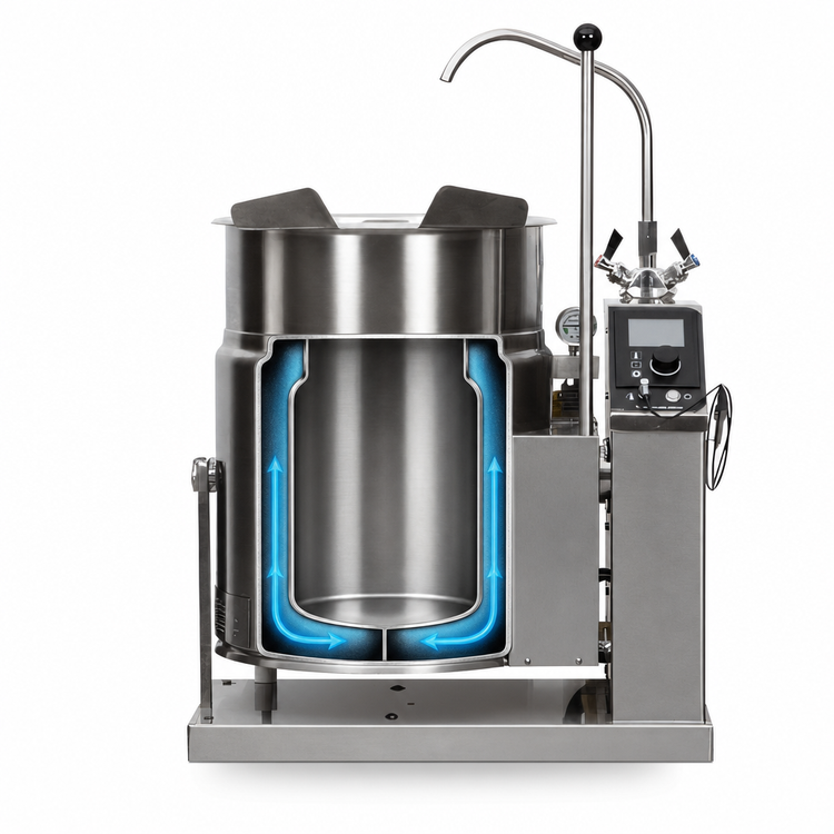 Product image #3 for Cleveland Range 20-Gallon Electric Self-Contained Tilting Steam Kettle, 2/3 Jacket, 316 Stainless Steel Liner
