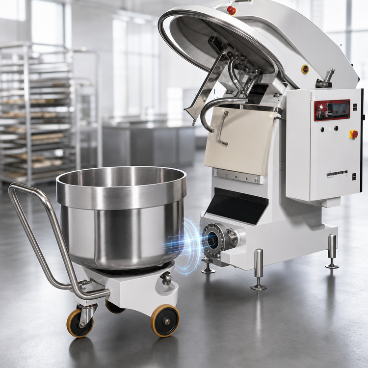 Product image #3 for Univex Silverline SL160RB 243-Quart Floor Spiral Mixer with Removable Bowl, 350 lb Dough Capacity