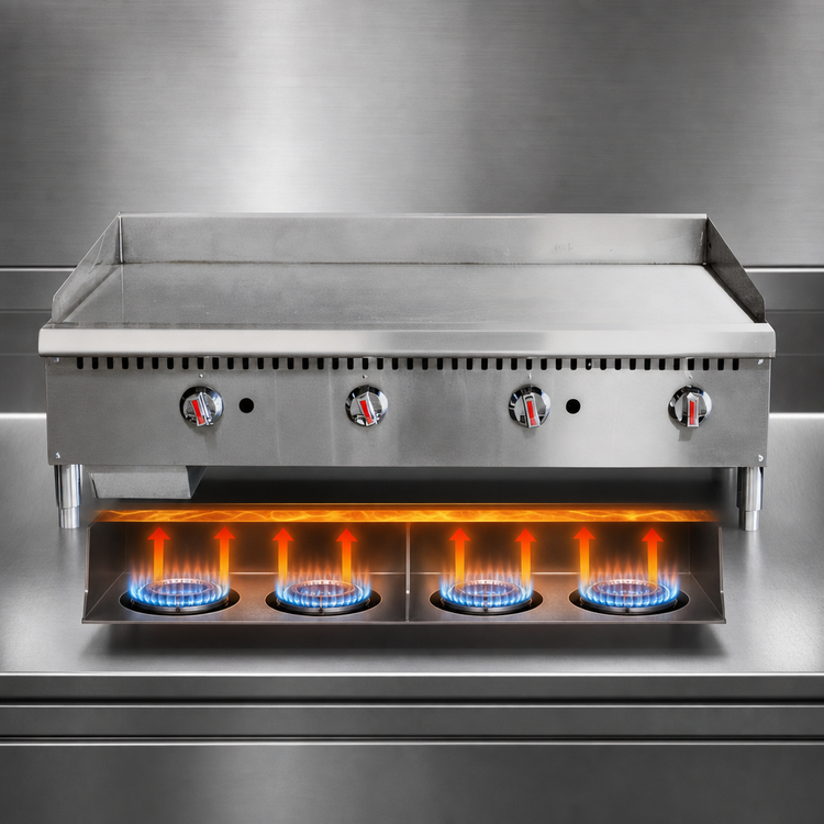 Product image #3 for Serv-Ware 48-Inch Natural Gas Manual Griddle with 4 Burners