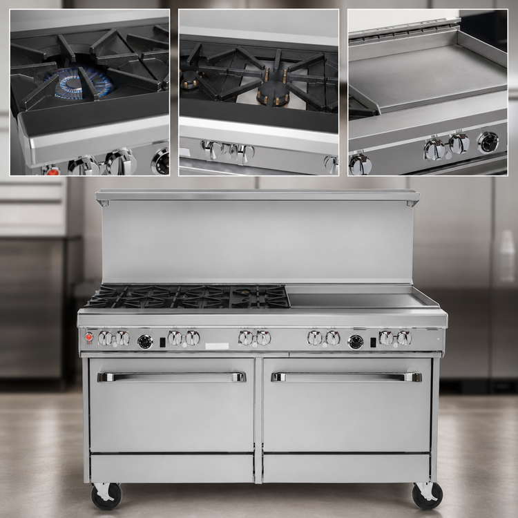 Product image #3 for Southbend Ultimate 60-Inch Gas Restaurant Range with 24-Inch Griddle and 2 Convection Ovens