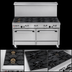 Thumbnail image #3 for Ultimate 60-Inch Gas Restaurant Range with 9 Open Burners, Standard Oven, Convection Oven, and Hi-Shelf