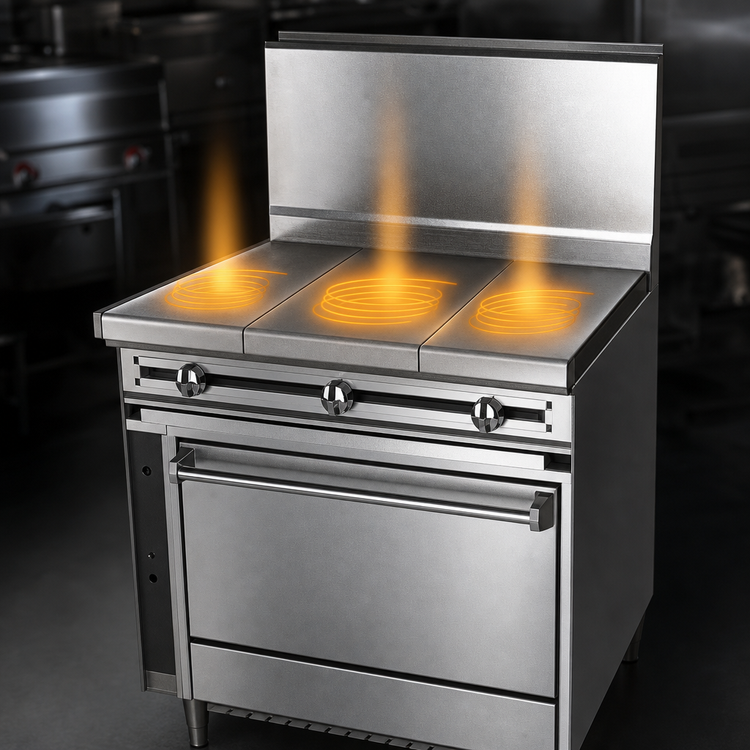 Product image #3 for Jade Range Titan JTRH-3HT-36C 36" Heavy Duty Gas Hot Top Range with Convection Oven