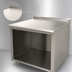 Thumbnail image #3 for Advance Tabco 84-Inch x 30-Inch 14-Gauge 304 Stainless Steel Work Table with Open Front Cabinet Base and 1-1/2-Inch Rear Up-Turn