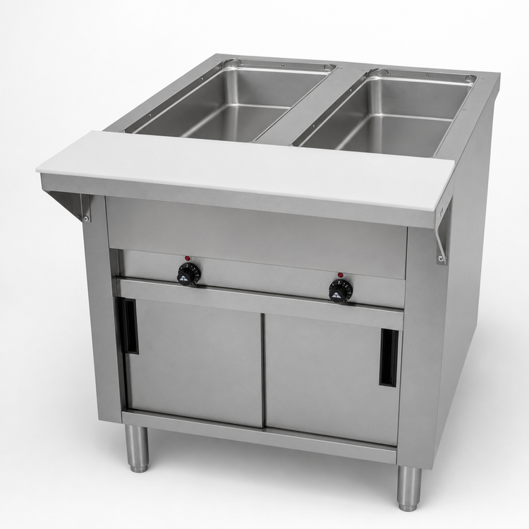 Product image #3 for Advance Tabco Triumph Supreme Electric Hot Food Table with 2 Open Wells and Enclosed Stainless Steel Base