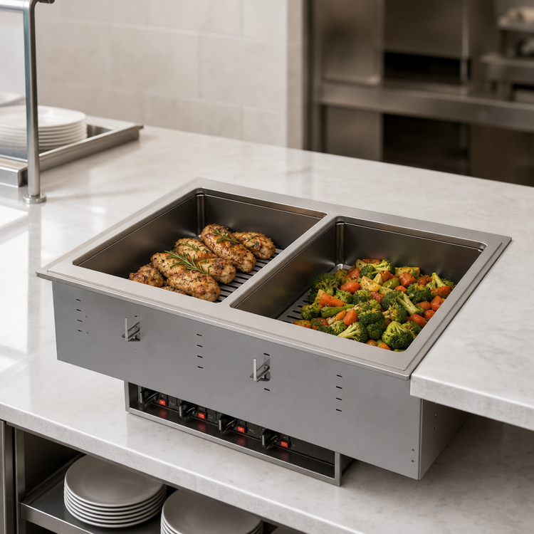 Product image #3 for Vollrath Two-Well Insulated Dry Drop-In Hot Food Well with Thermostatic Controls, 120V