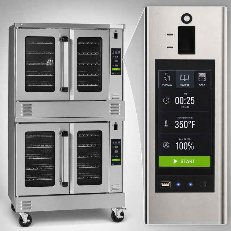 Product image #3 for Southbend Platinum Series Double-Deck Bakery Convection Oven, Electric, Touchscreen, 7.5 kW Per Deck, Independent Doors, Ventless