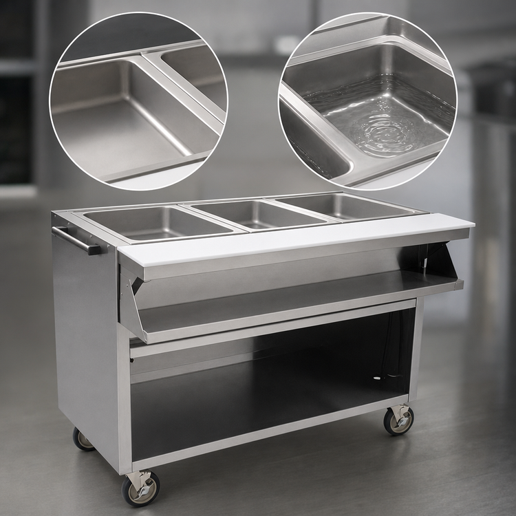 Product image #3 for Spec-Master SPHT4CB-240 4-Well Electric Mobile Sealed Hot Food Table with AutoFill