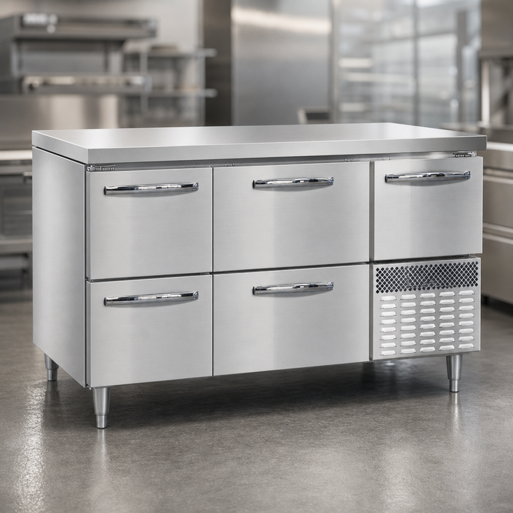 Product image #3 for Continental Refrigerator DFA60NSS-D 60" Designer Line Worktop Freezer with 4 Drawers and Door