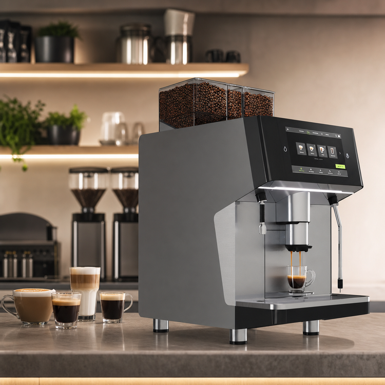 Product image #3 for UNIC Tango XP SOLO 1-Group 2-Step Super Automatic Espresso Machine with 3 Grinders and SteamAir Wand