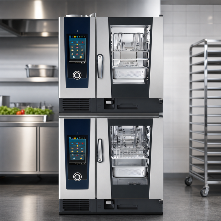 Product image #3 for RATIONAL iCombi Pro Double-Stack 6-Half Size Electric Combi Oven Set, 208/240V, 3-Phase