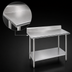 Thumbnail image #3 for Advance Tabco 48-Inch x 24-Inch 16 Gauge 430 Stainless Steel Work Table with 5-Inch Backsplash and Adjustable Undershelf