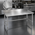 Thumbnail image #3 for Eagle Group Budget Series 84-Inch x 36-Inch 430 Stainless Steel Work Table with 4-1/2-Inch Backsplash and Tubular Base