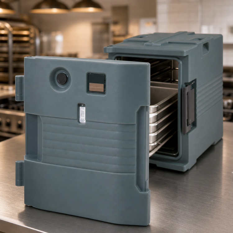 Product image #4 for Cambro Ultra Pan Carrier Heated Replacement Retrofit Door for UPCH400 Series, 110V, Granite Gray