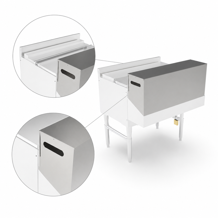 Product image #3 for John Boos 48-Inch Double Speed Rail Locking Cover, 18/300 Stainless Steel