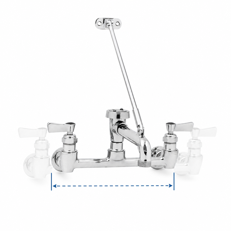 Product image #3 for Fisher Wall-Mount Service Sink Mixing Faucet with 6-Inch Spout and Vacuum Breaker
