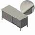 Thumbnail image #3 for John Boos Enclosed Base Poly Top Work Table with Sliding Doors and Stainless Steel Base, 84 x 30 Inches, 3/4-Inch Thick