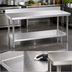 Thumbnail image #3 for Eagle Group Spec-Master Marine Series 84 Inch x 24 Inch Stainless Steel Work Table with 4-1/2 Inch Backsplash and Adjustable Galvanized Undershelf
