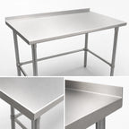 Thumbnail image #3 for John Boos Stallion ST6R1.5-3030GBK 30 x 30 in. Square Stainless Steel Work Table, 16-Gauge 300 Series Top, 1-1/2 in. Rear Up-Turn, Galvanized Base