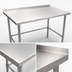 Thumbnail image #3 for John Boos Stallion 30 in. x 30 in. Stainless Steel Square Work Table with 1-1/2 in. Rear Up-Turn and Galvanized Base