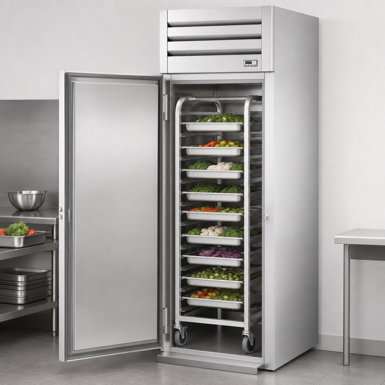 Product image #3 for True Spec Series One-Section Roll-In Solid Swing Door Refrigerator, Stainless Steel