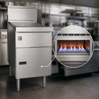 Thumbnail image #3 for Pitco Frialator (Middleby) FBG18 Flat Bottom Gas Fryer, Floor Model, 42–65 lb Oil Capacity, 18 x 24 in Frying Area, Solid State Controls