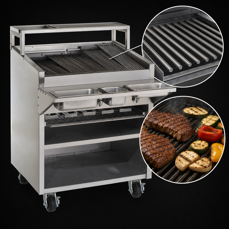Product image #3 for Bakers Pride Dante Series F-36RS 36-Inch Floor Model Gas Radiant Charbroiler with Open Cabinet Base